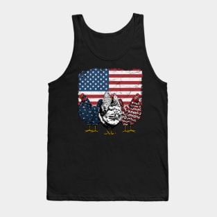 Chicken America Flag 4th of July Tank Top